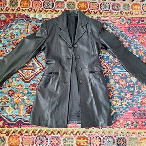 Italian leather ladies' leather trench coat